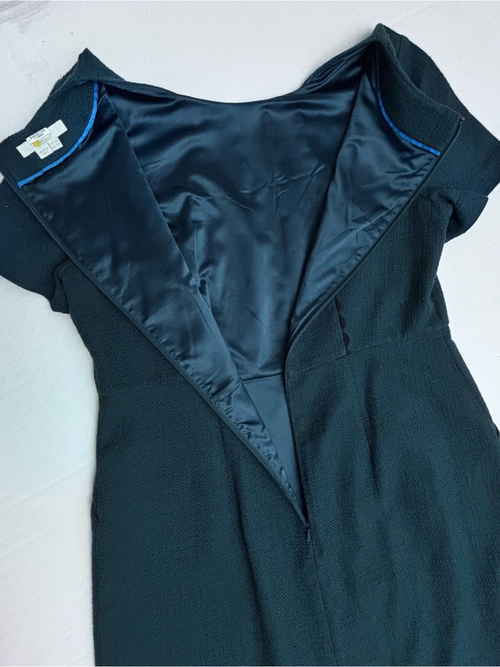 Boden Jane Shift Dress Dark Teal Short Sleeve Cotton Shift Dress Large 12 - Picture 3 of 13